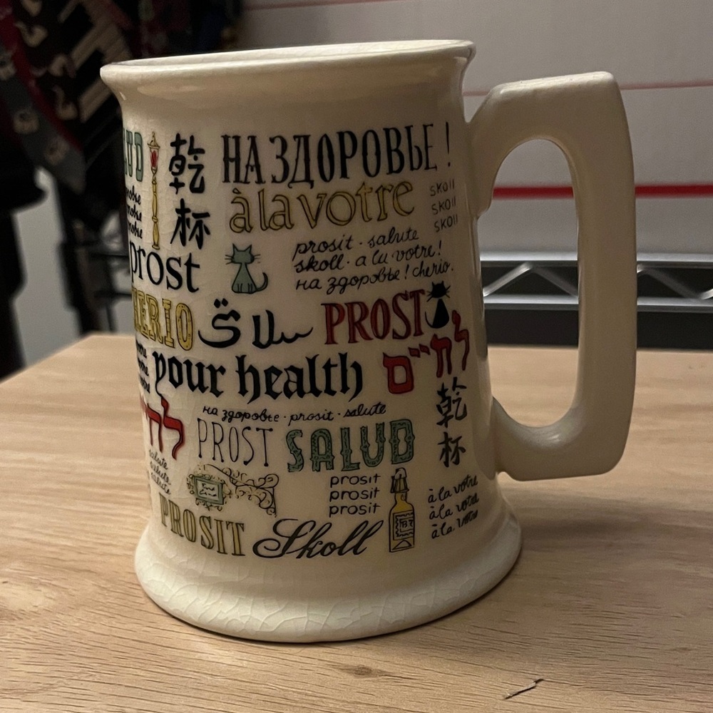 VTG Ceramic “Cheers Around the World" beer stein or mug.